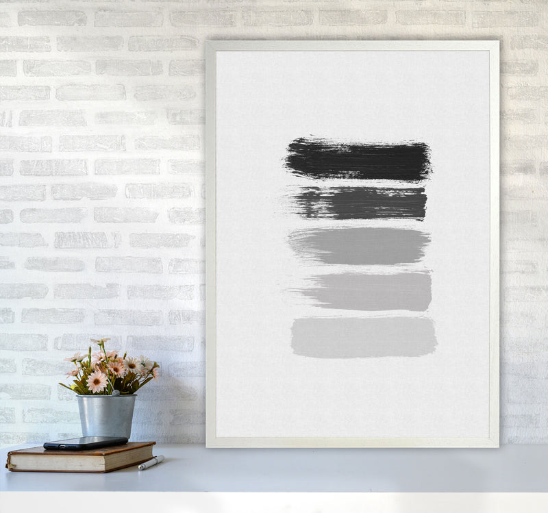 Black And White Stripes Print By Orara Studio A1 Oak Frame