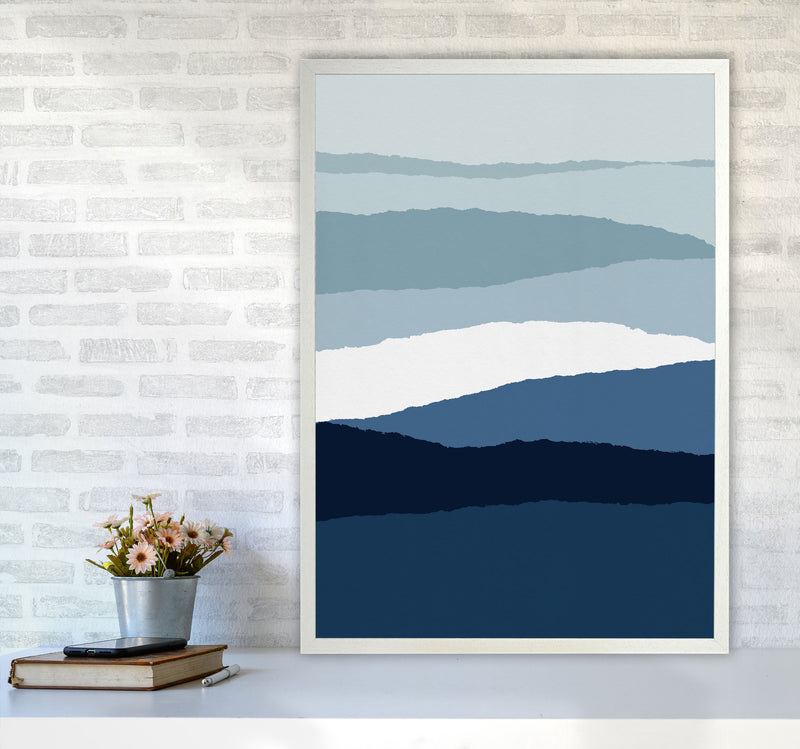 Blue Abstract II Print By Orara Studio A1 Oak Frame