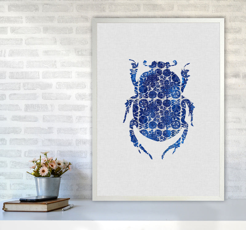 Blue Beetle I Print By Orara Studio Animal Art Print A1 Oak Frame