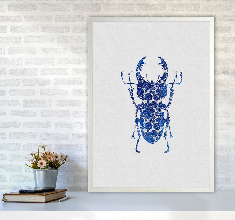 Blue Beetle III Print By Orara Studio Animal Art Print A1 Oak Frame