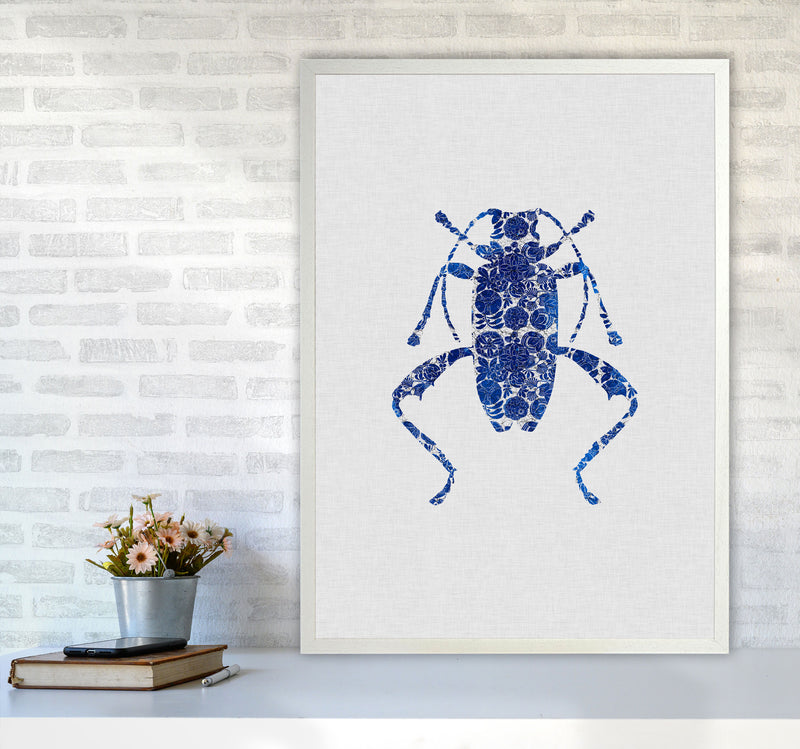 Blue Beetle IV Print By Orara Studio Animal Art Print A1 Oak Frame