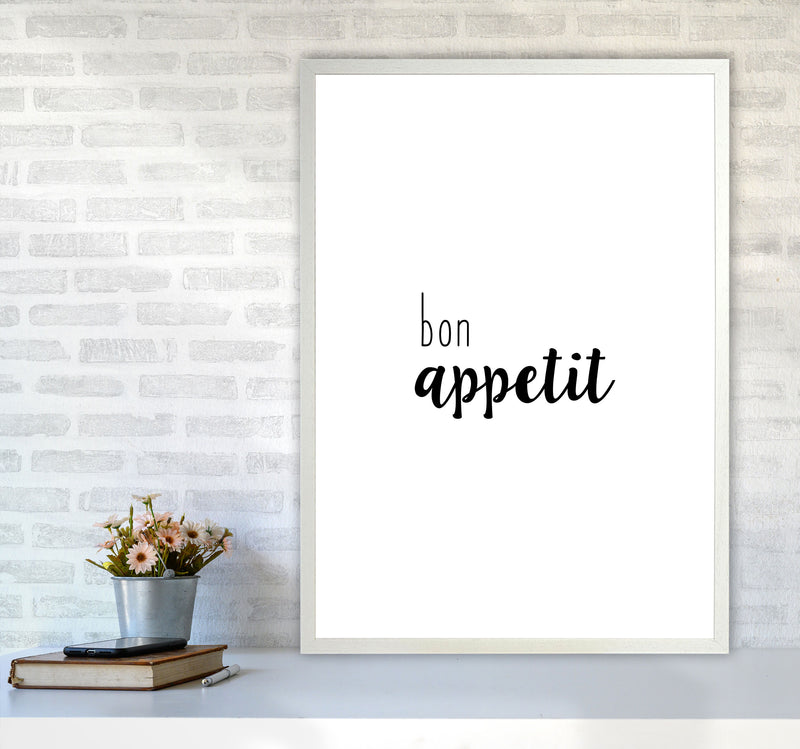 Bon Appetit Food Quote Print By Orara Studio, Framed Kitchen Wall Art A1 Oak Frame