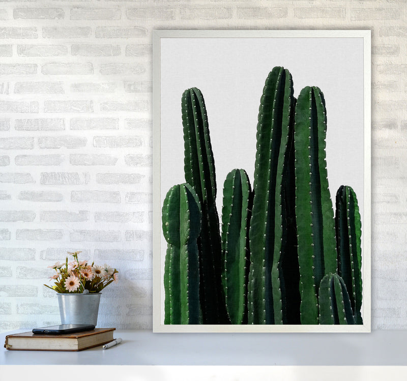 Cactus I Print By Orara Studio, Framed Botanical & Nature Art Print A1 Oak Frame