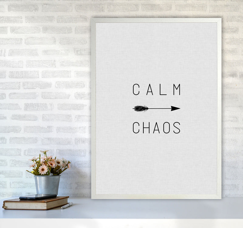 Calm Chaos Arrow Quote Print By Orara Studio A1 Oak Frame