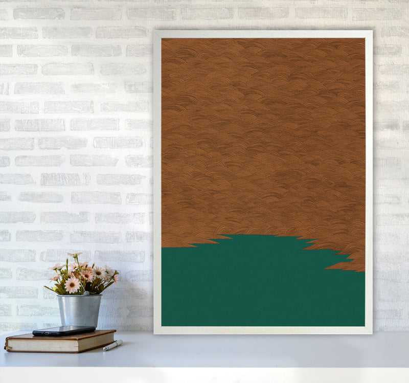 Copper & Green Landscape Print By Orara Studio A1 Oak Frame