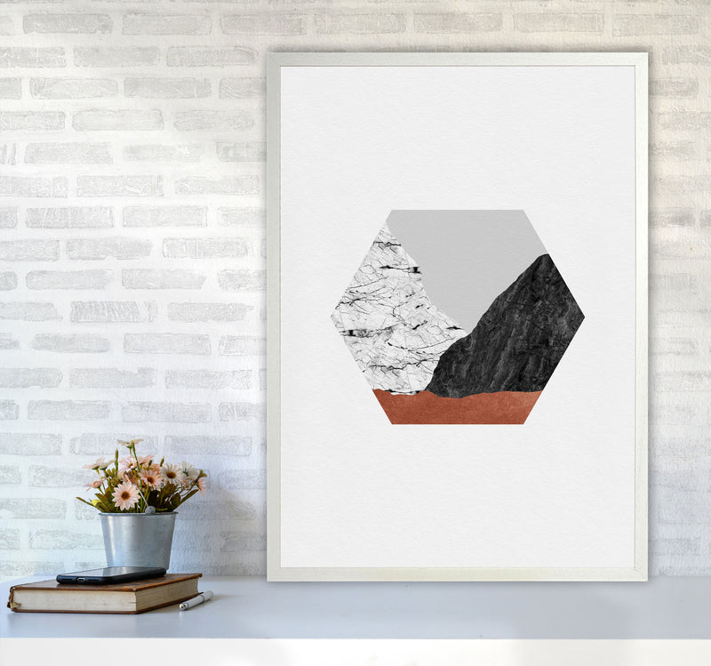 Copper Geometric I Print By Orara Studio A1 Oak Frame