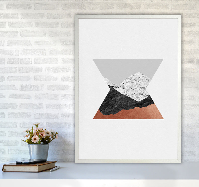 Copper Geometric IV Print By Orara Studio A1 Oak Frame