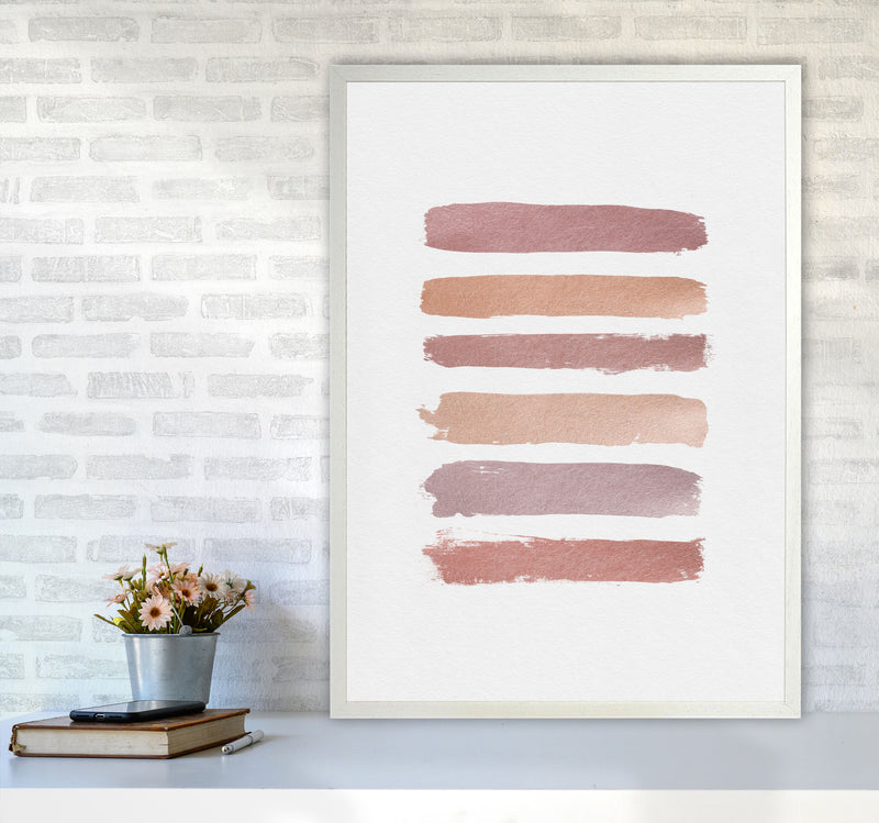 Dusty Rose Stripes Print By Orara Studio A1 Oak Frame