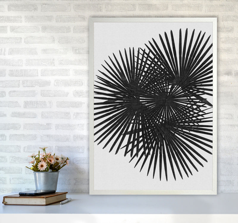 Fan Palm Black & White Print By Orara Studio A1 Oak Frame