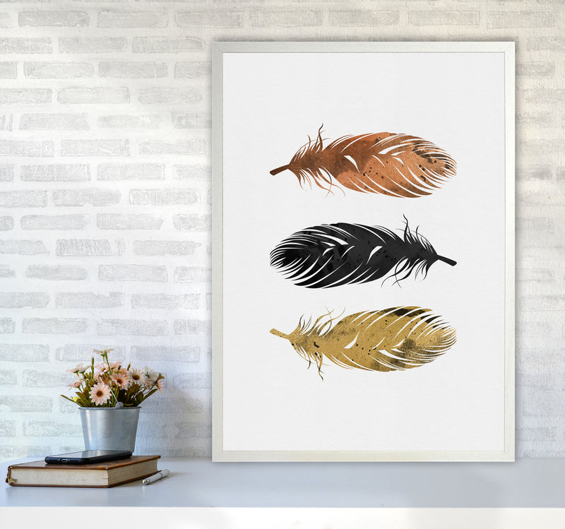 Feathers Print By Orara Studio, Framed Botanical & Nature Art Print A1 Oak Frame