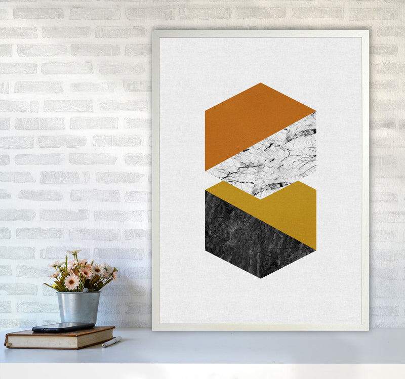 Geometric Hexagons Print By Orara Studio A1 Oak Frame