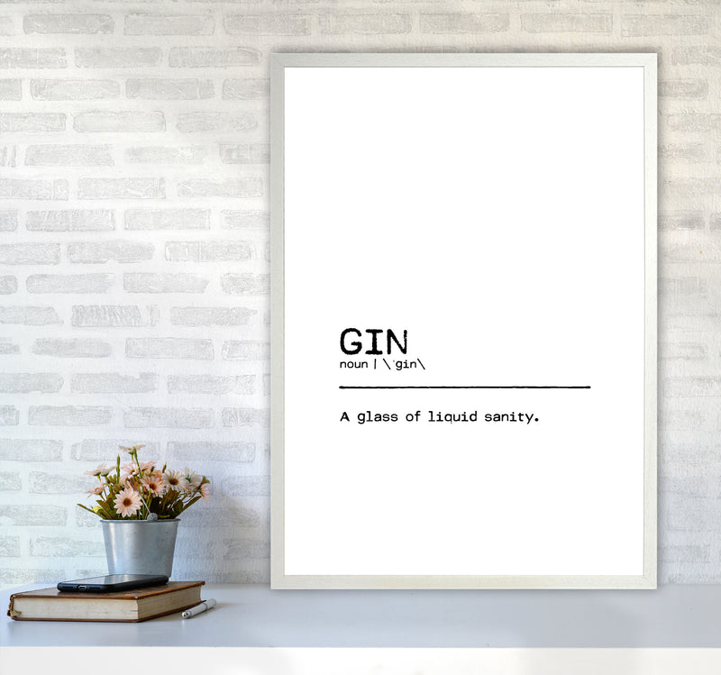 Gin Sanity Definition Quote Print By Orara Studio A1 Oak Frame