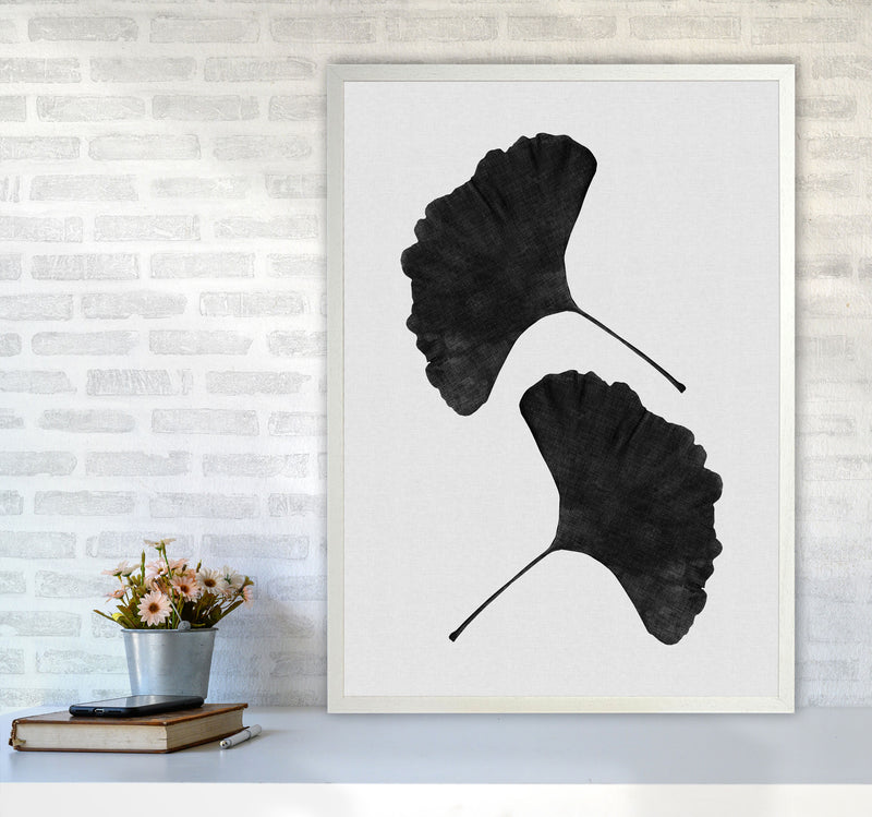 Ginkgo Leaf Black & White II Print By Orara Studio A1 Oak Frame