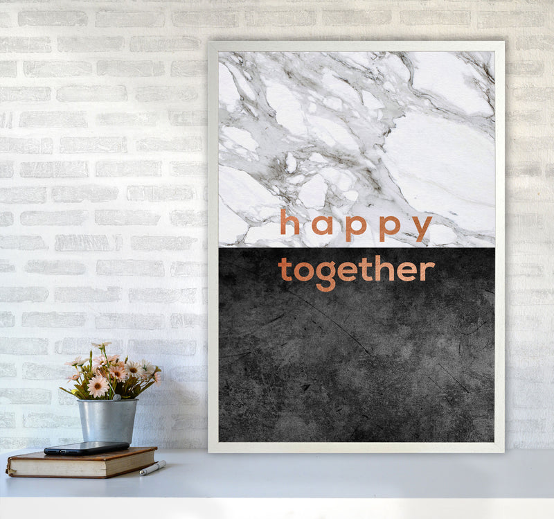 Happy Together Copper Quote Print By Orara Studio A1 Oak Frame