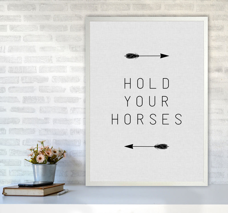 Hold Your Horses Arrow Quote Print By Orara Studio A1 Oak Frame