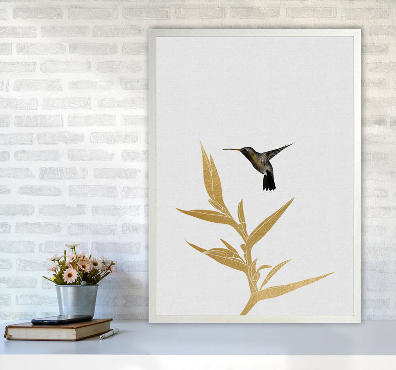 Hummingbird & Flower II Print By Orara Studio A1 Oak Frame