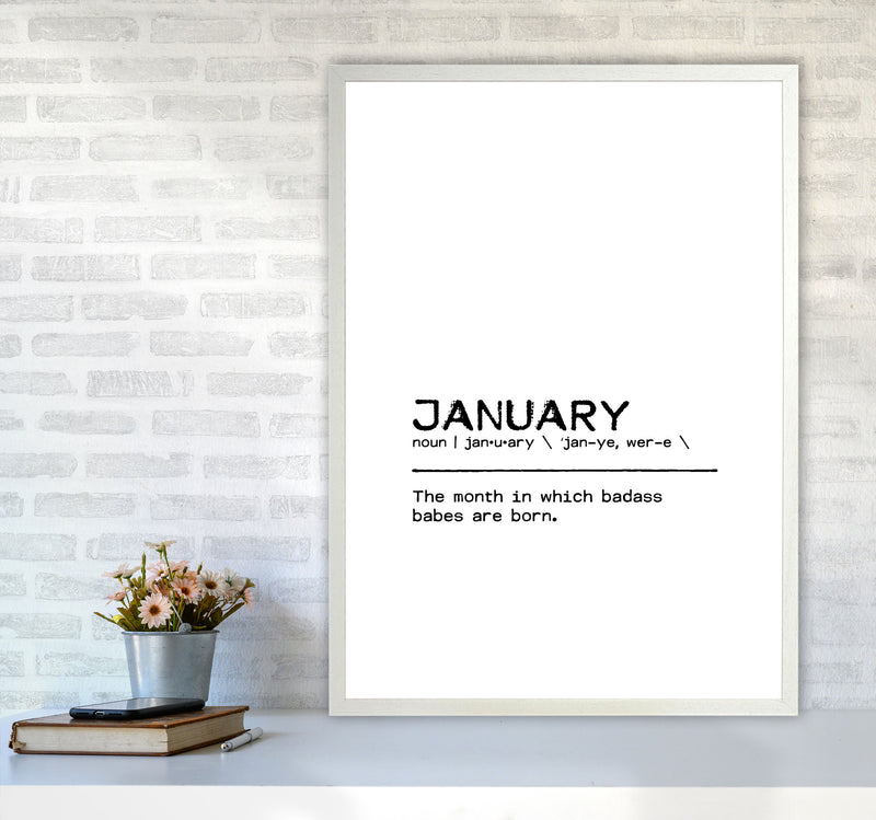 January Badass Definition Quote Print By Orara Studio A1 Oak Frame