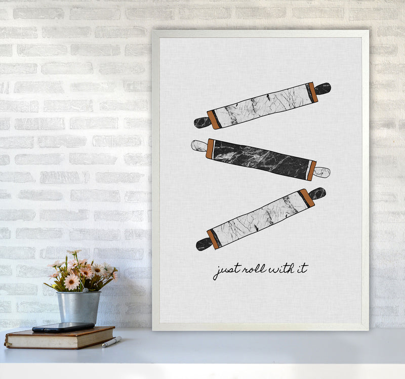 Just Roll With It Print By Orara Studio, Framed Kitchen Wall Art A1 Oak Frame