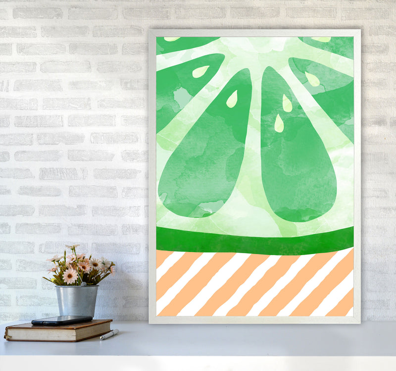 Lime Abstract Print By Orara Studio, Framed Kitchen Wall Art A1 Oak Frame