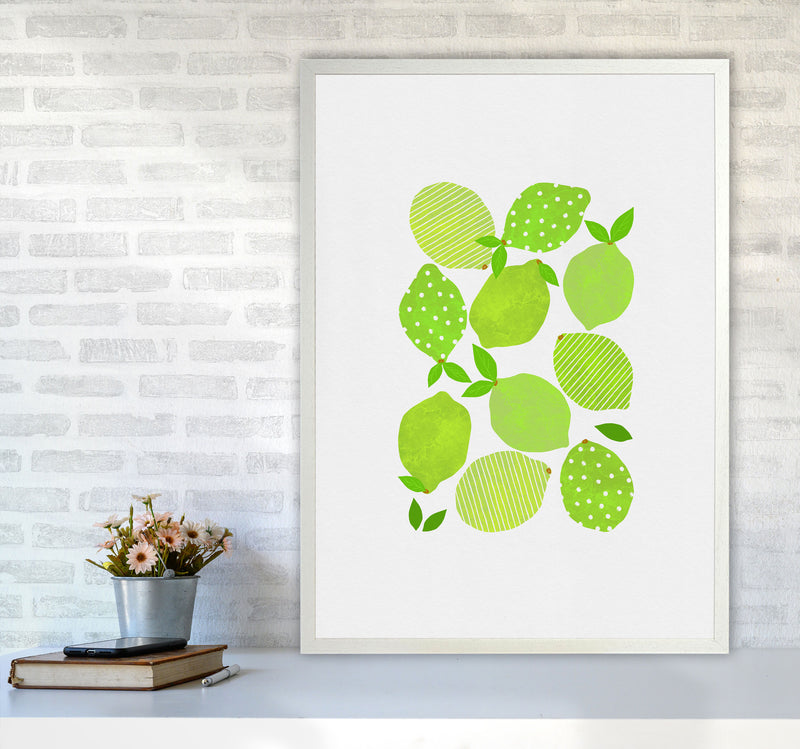 Lime Crowd Print By Orara Studio, Framed Kitchen Wall Art A1 Oak Frame