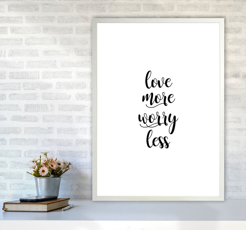 Love More Worry Less Typography Print By Orara Studio A1 Oak Frame