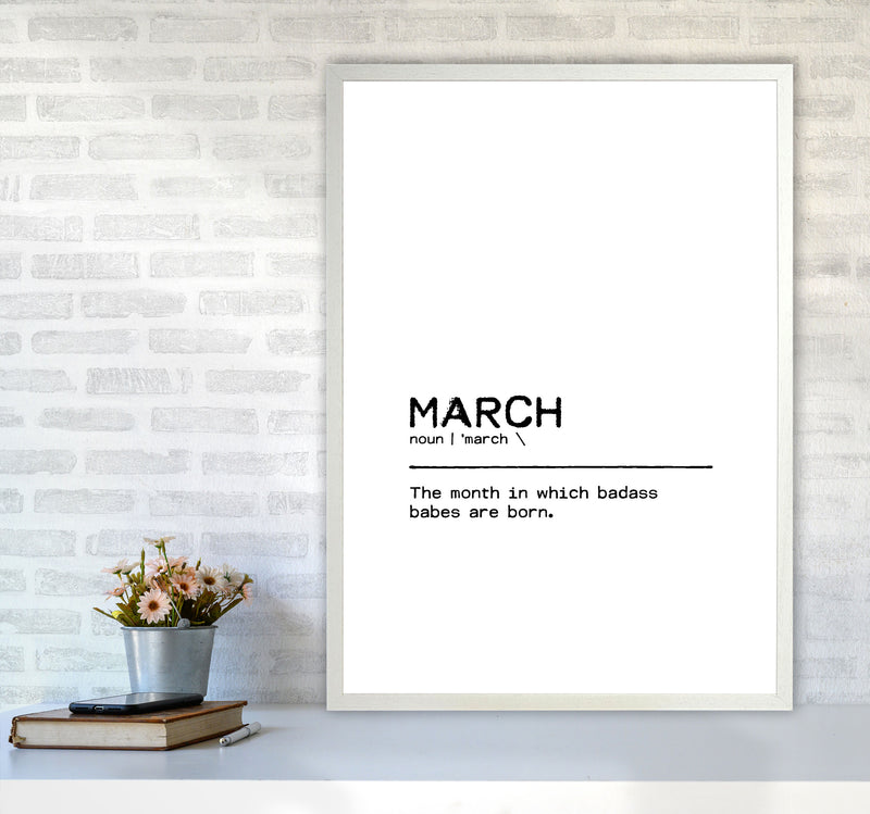 March Badass Definition Quote Print By Orara Studio A1 Oak Frame