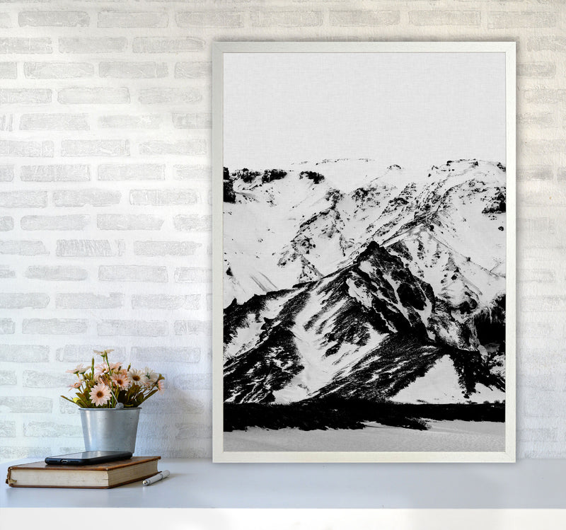 Minimalist Mountains Print By Orara Studio, Framed Botanical & Nature Art Print A1 Oak Frame