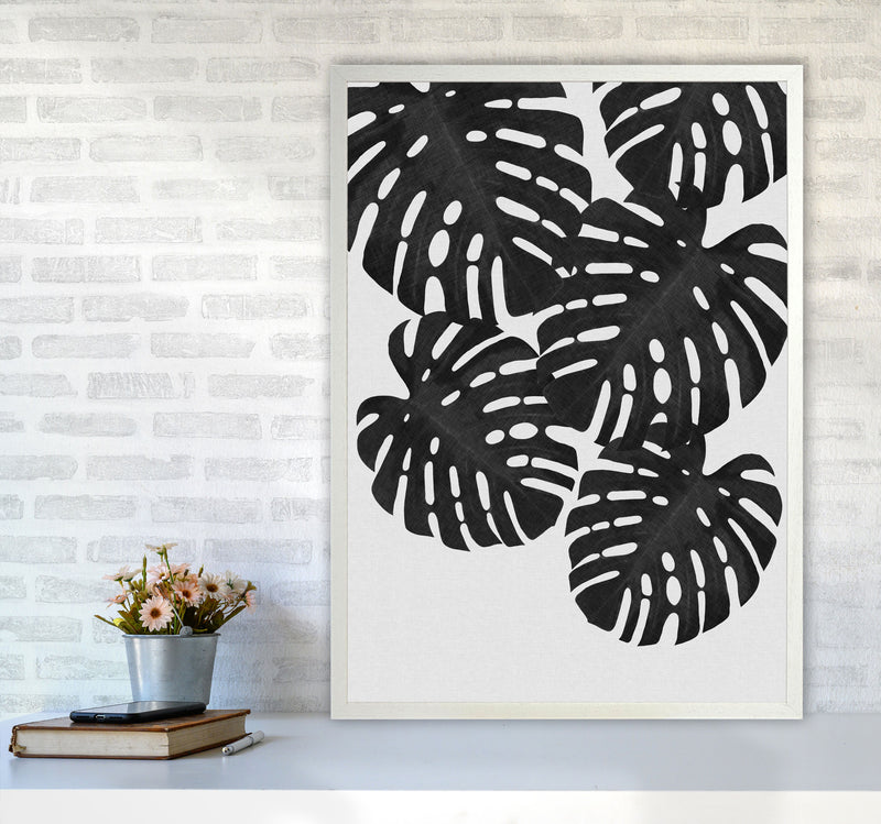 Monstera Black & White I Print By Orara Studio A1 Oak Frame