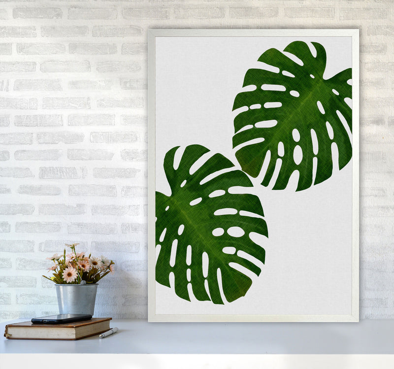 Monstera Leaf II Print By Orara Studio, Framed Botanical & Nature Art Print A1 Oak Frame