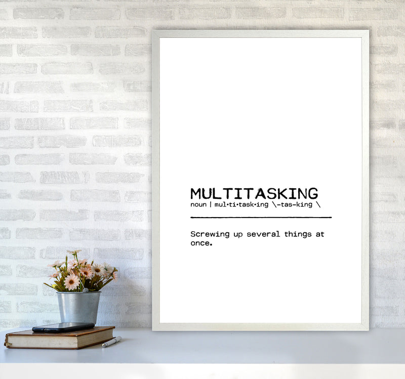 Multitasking Screwing Up Definition Quote Print By Orara Studio A1 Oak Frame