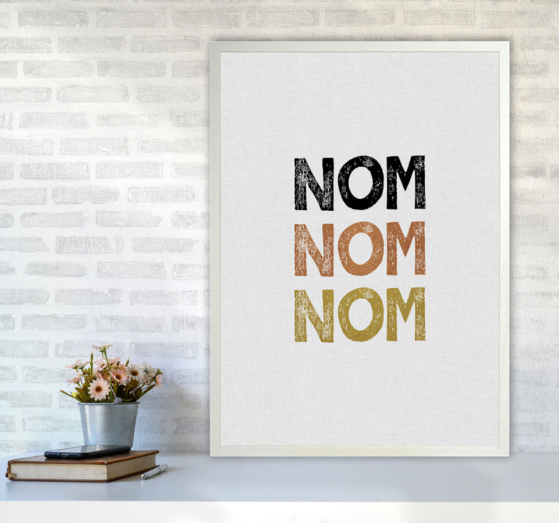 Nom Nom Nom Print By Orara Studio, Framed Kitchen Wall Art A1 Oak Frame