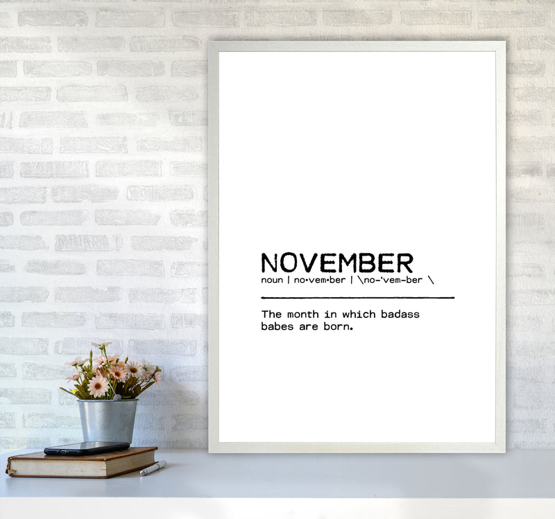 November Badass Definition Quote Print By Orara Studio A1 Oak Frame