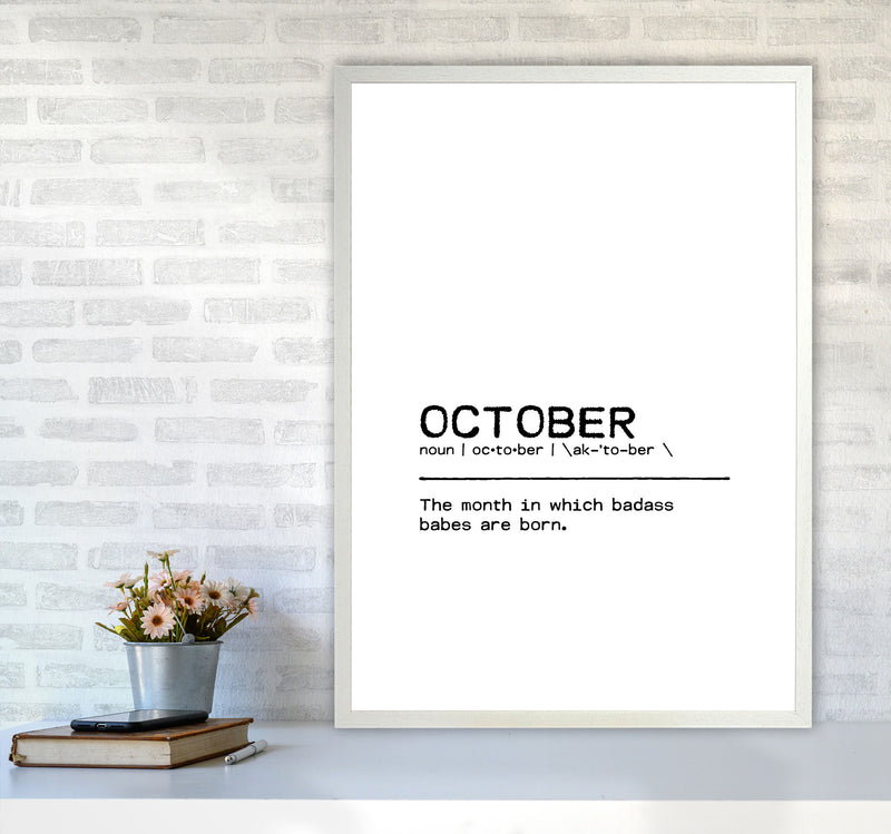 October Badass Definition Quote Print By Orara Studio A1 Oak Frame