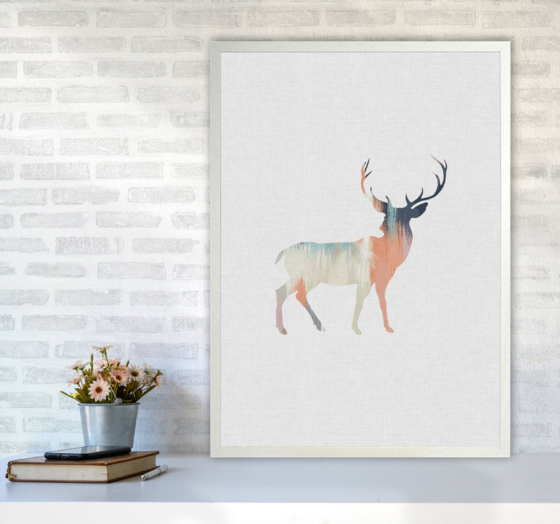 Pastel Deer I Print By Orara Studio Animal Art Print A1 Oak Frame