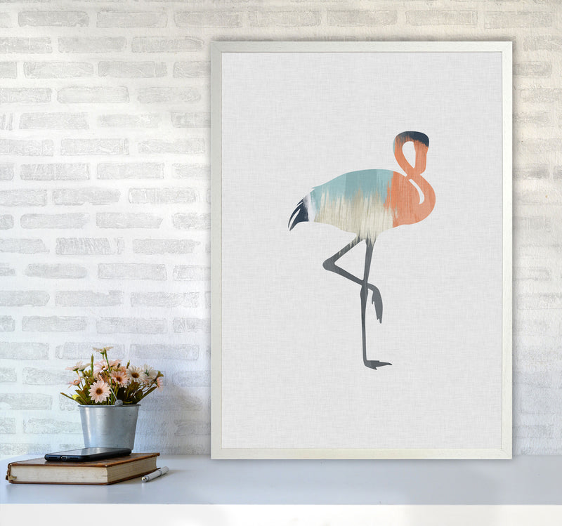 Pastel Flamingo Print By Orara Studio Animal Art Print A1 Oak Frame