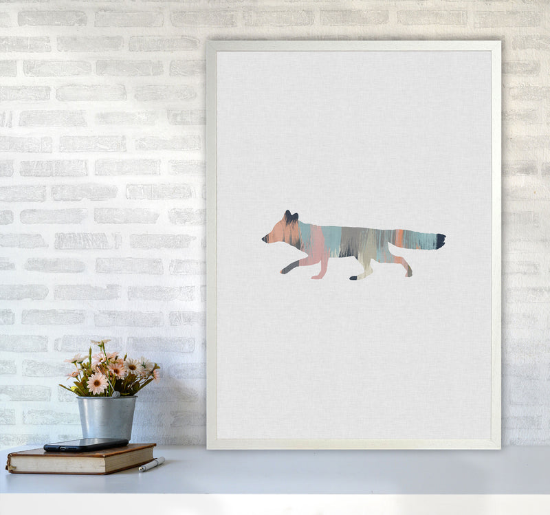 Pastel Fox Print By Orara Studio Animal Art Print A1 Oak Frame