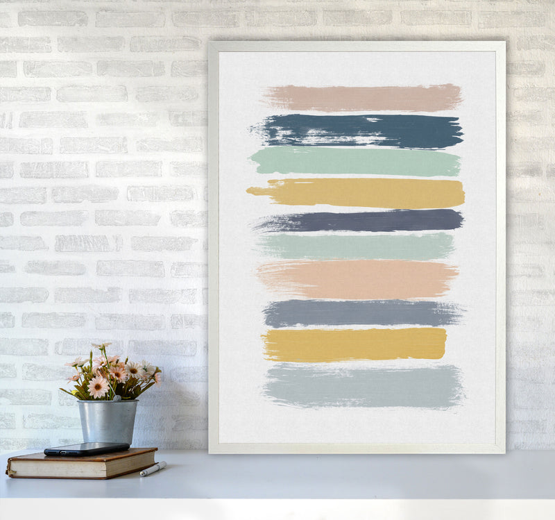 Pastel Stripes Print By Orara Studio A1 Oak Frame