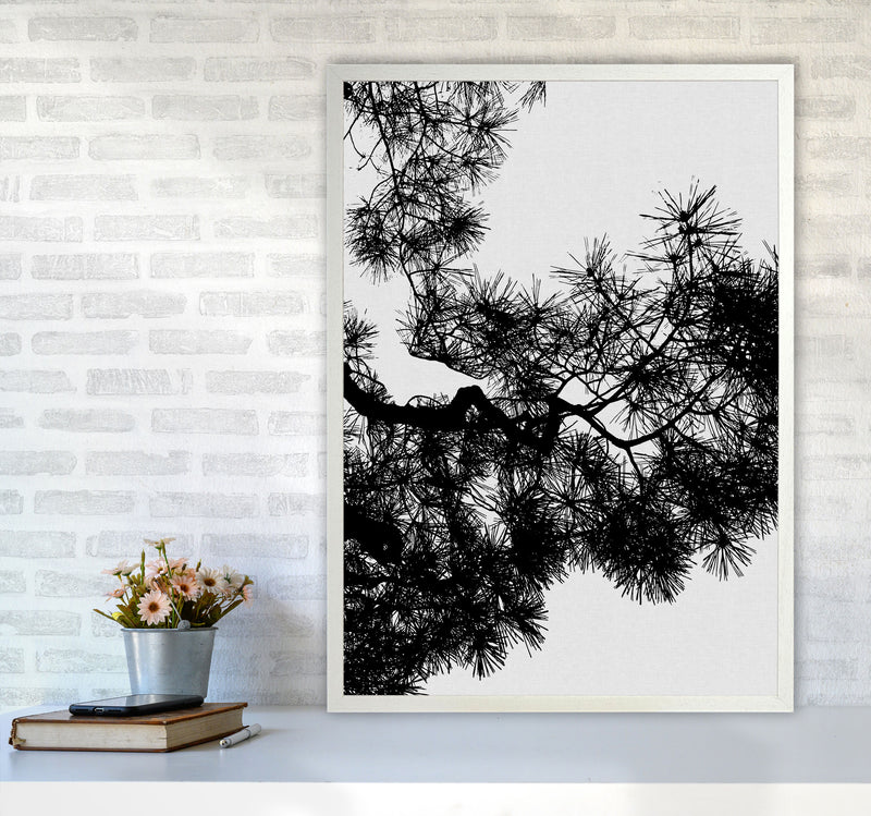 Pine Tree Black & White Print By Orara Studio A1 Oak Frame