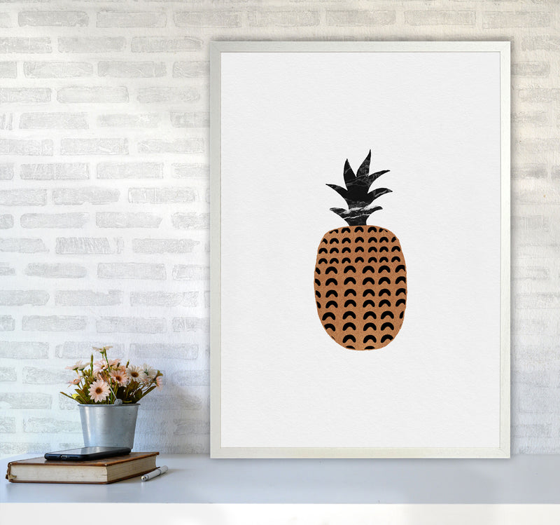 Pineapple Fruit Illustration Print By Orara Studio, Framed Kitchen Wall Art A1 Oak Frame
