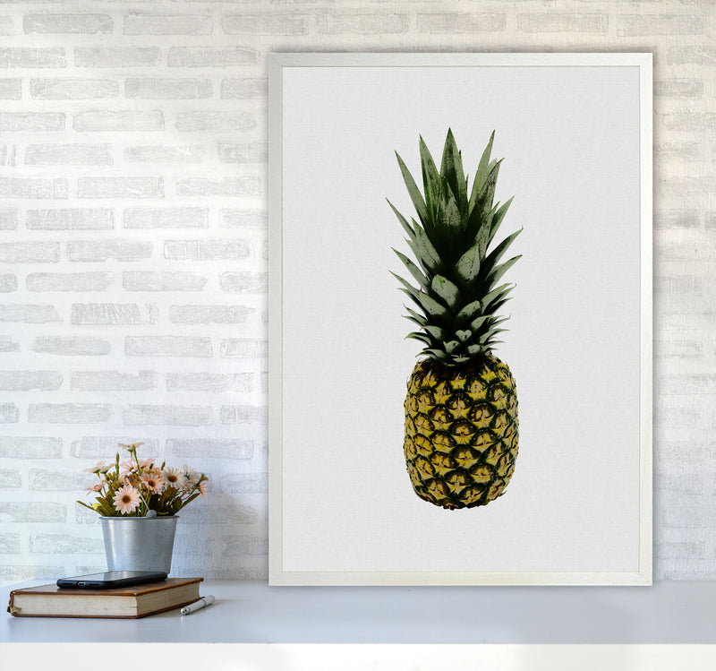 Pineapple Print By Orara Studio, Framed Kitchen Wall Art A1 Oak Frame