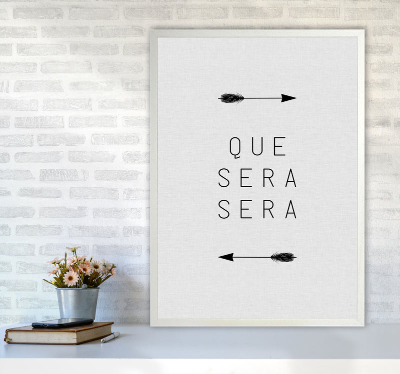 Que Sera Sera Arrow Quote Print By Orara Studio A1 Oak Frame