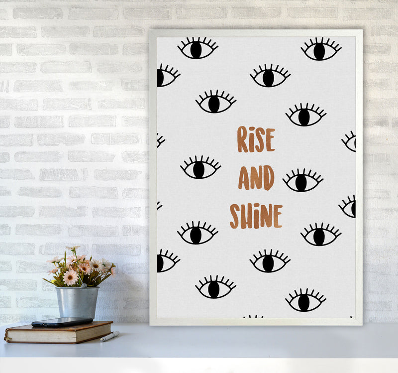 Rise & Shine Bedroom Quote Print By Orara Studio A1 Oak Frame