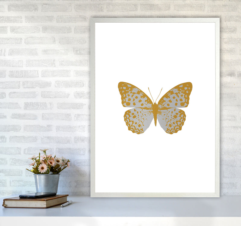 Silver Butterfly Print By Orara Studio Animal Art Print A1 Oak Frame