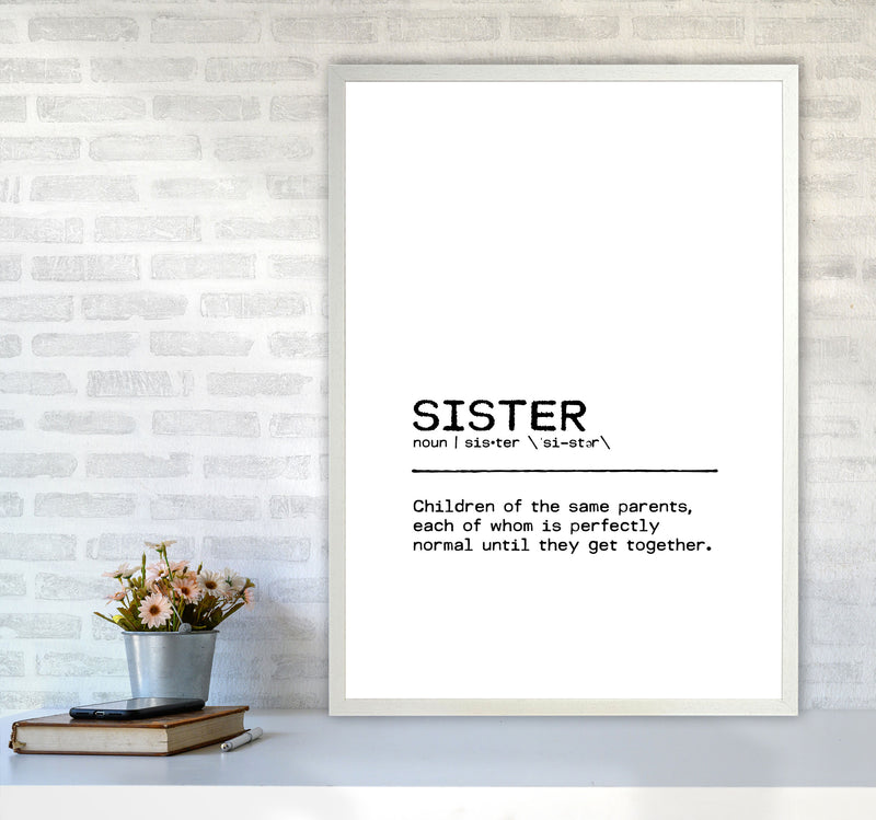 Sister Normal Definition Quote Print By Orara Studio A1 Oak Frame