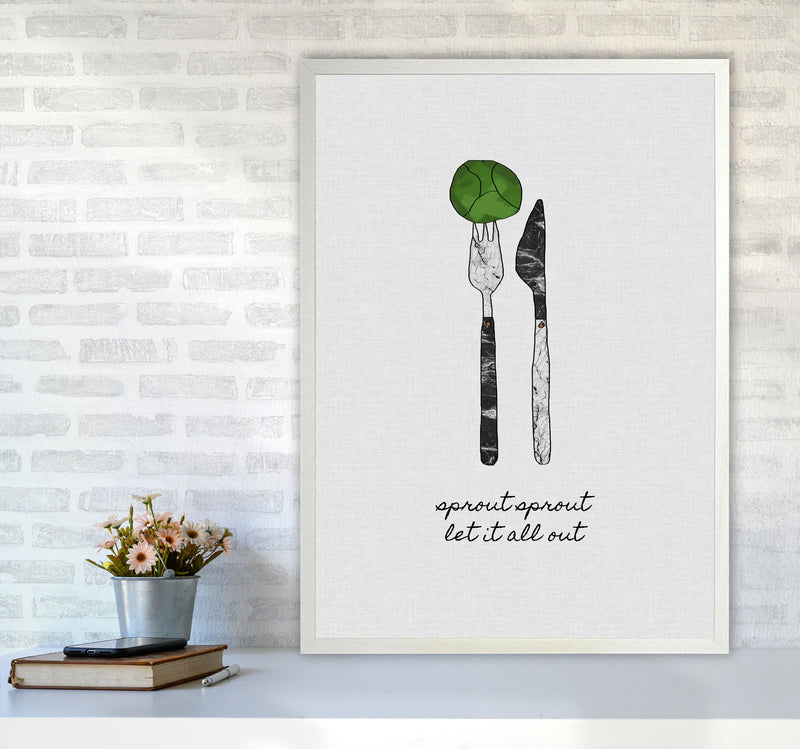 Sprout Sprout Print By Orara Studio, Framed Kitchen Wall Art A1 Oak Frame