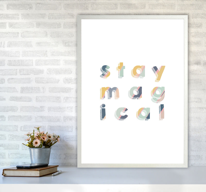 Stay Magical Print By Orara Studio, Framed Childrens Nursey Wall Art Poster A1 Oak Frame