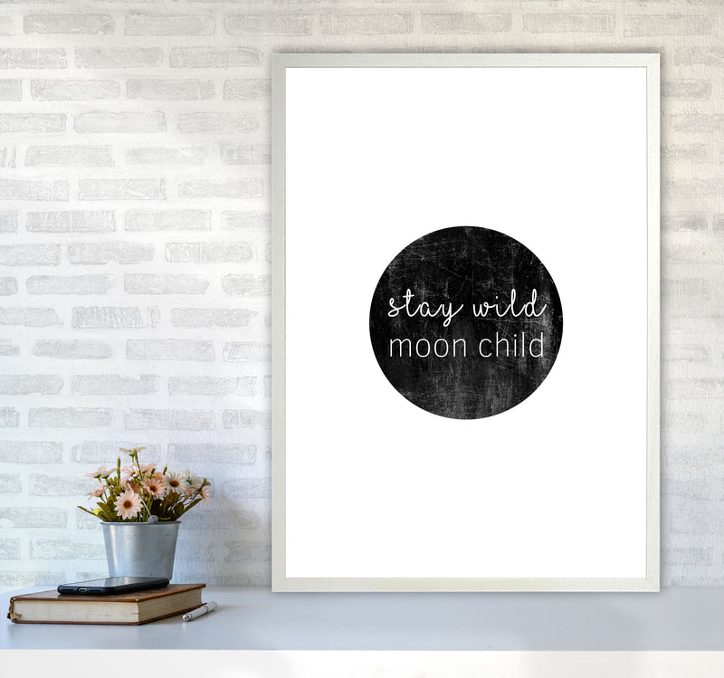 Stay Wild Moon Child Typography Print By Orara Studio A1 Oak Frame