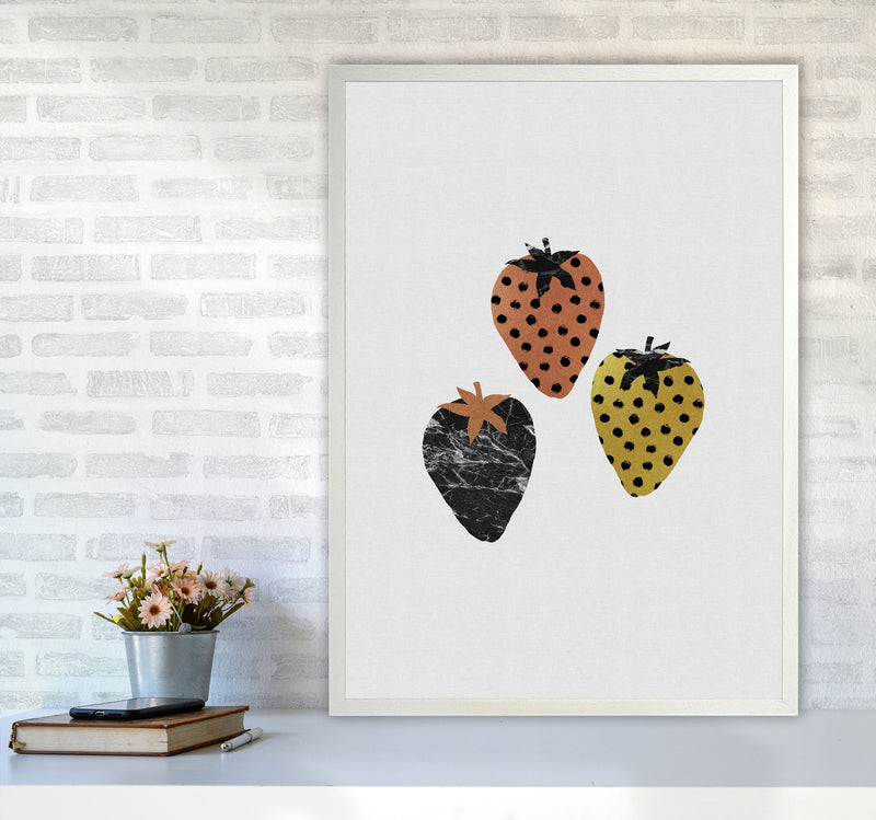 Strawberries Print By Orara Studio, Framed Kitchen Wall Art A1 Oak Frame