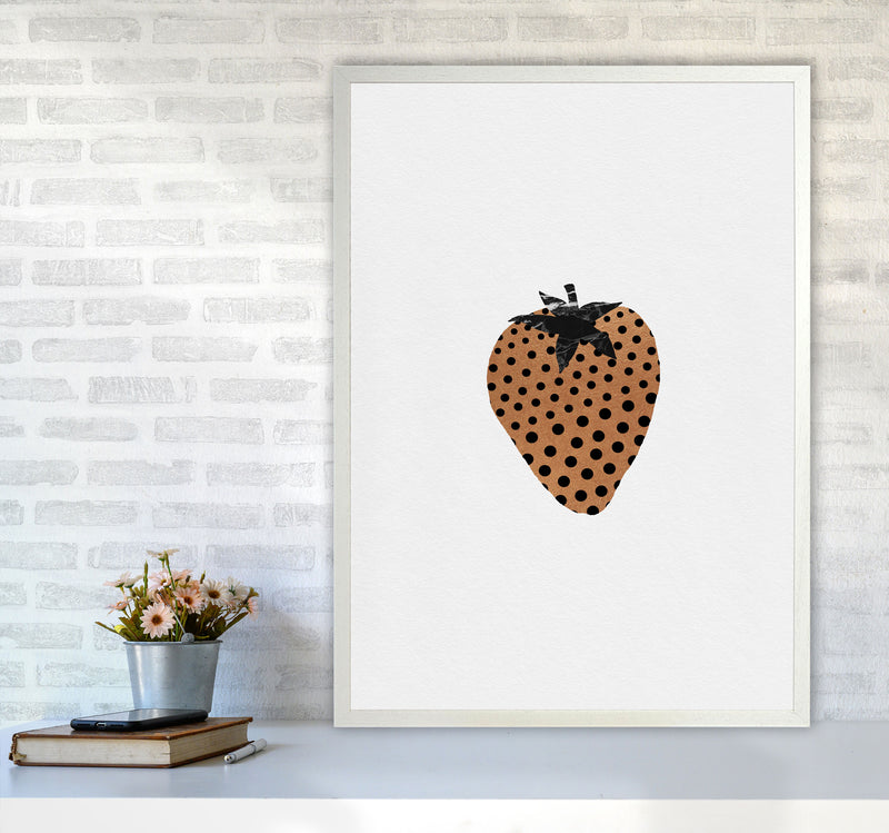Strawberry Fruit Illustration Print By Orara Studio, Framed Kitchen Wall Art A1 Oak Frame