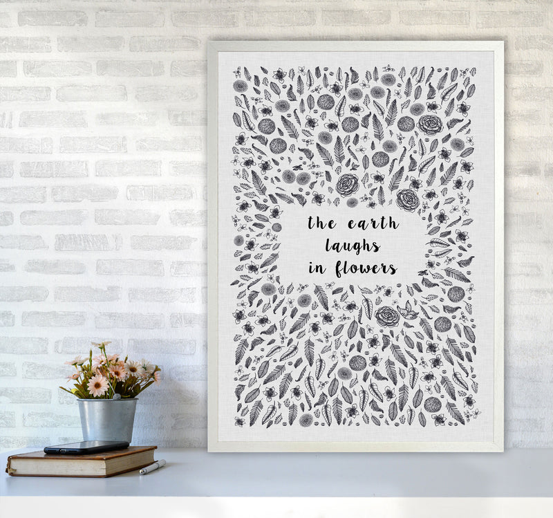 The Earth Laughs In Flowers Shakespeare Quote Print By Orara Studio A1 Oak Frame